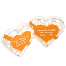 ACRYLIC HEART FILLED WITH MINTS 50G