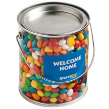 BIG PVC BUCKET FILLED WITH CHEWY FRUITS (SKITTLE LOOK ALIKE) 950G