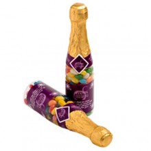 CHAMPAGNE BOTTLE FILLED WITH JELLY BEANS 220G X 1 STICKER (Mixed Colours or Corporate Colours)