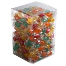 BIG PVC BOX FILLED WITH TWIST WRAPPED BOILED LOLLIES 2KG
