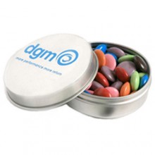 CANDLE TIN FILLED WITH CHOC BEANS 50G (Mixed Colours)