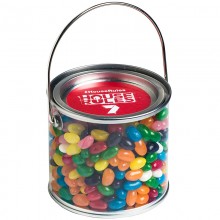 MEDIUM PVC BUCKET FILLED WITH JELLY BEANS 400G (Corp Coloured or Mixed Coloured Jelly Beans)